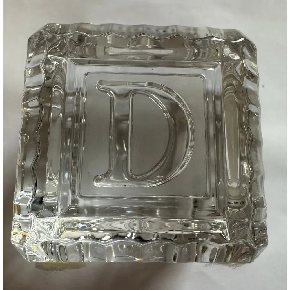 Waterford Crystal ABC Alphabet Baby Block Paperweight Signed Ireland 2